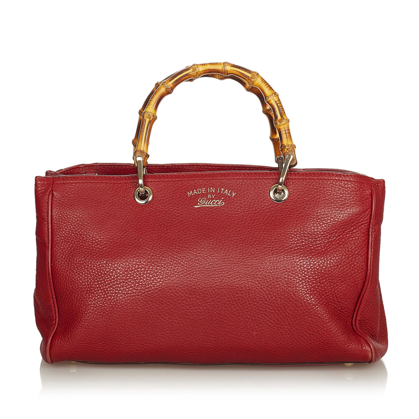Gucci Bamboo Shopper Leather Satchel: Gucci Bamboo Shopper Leather Satchel The Bamboo Shopper satchel features a leather body bamboo top handles a detachable flat leather strap an open top with a magnetic closure an interior zip compartme