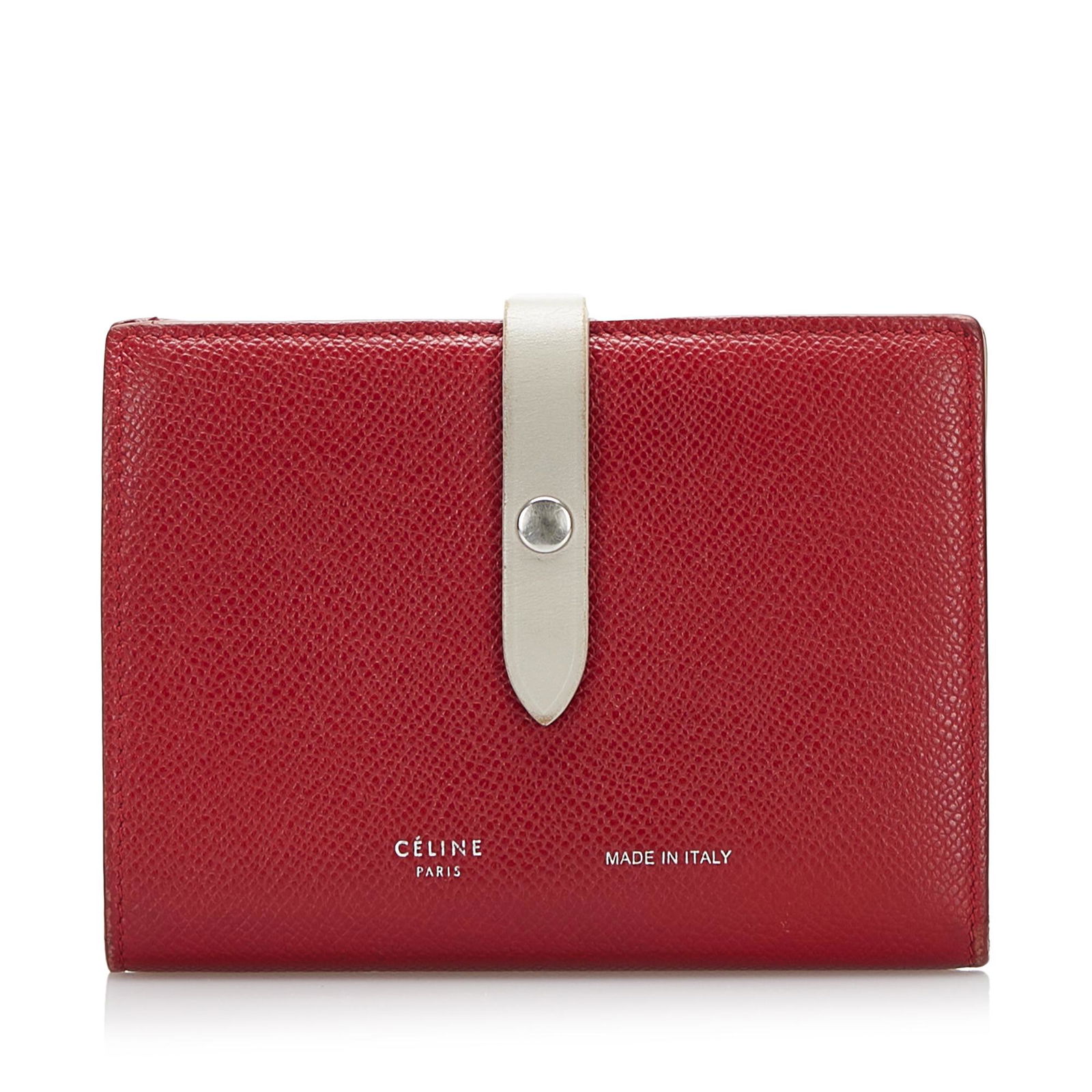 Celine Multifunction Strap Wallet: Celine Multifunction Strap Wallet This wallet features a leather body a strap with snap button closure and interior zip and slip pockets. Brand: Celine Model: Multifunction Strap Wallet Origin: Italy
