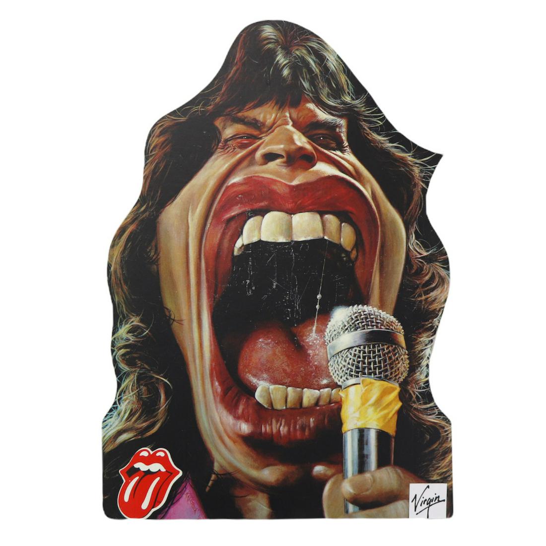 1990s Rolling Stones Mick Jagger Virgin Records Counter Display: 1990s Rolling Stones Mick Jagger Virgin Records Counter Display Original 1990s Rolling Stones Mick Jagger Virgin Records Counter Display . This is a true vintage display not a modern reproduction. Dis