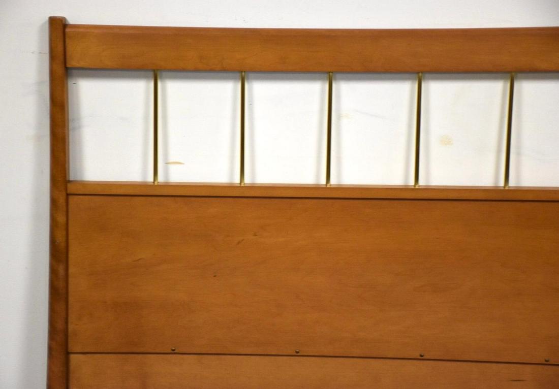 Paul McCobb Planner Group Maple and Brass Full Headboard: Paul McCobb Planner Group Maple and Brass Full Headboard A mid century modern maple full sized double headboard bed designed by Paul McCobb for Winchendon's Planner Group with tubular brass accents. 5