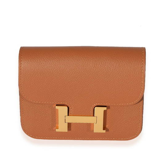 Hermes Constance Slim Wallet Etoupe Evercolor Palladium Hardware