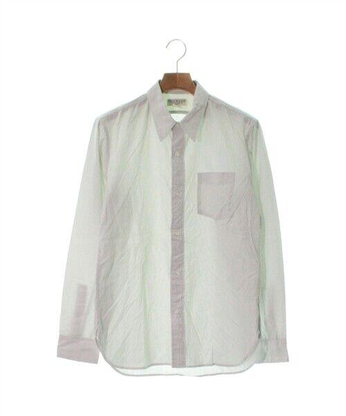 Phigvel Casual Shirt Whitexblack(stripe Pattern) 15 1/2(approx. L)