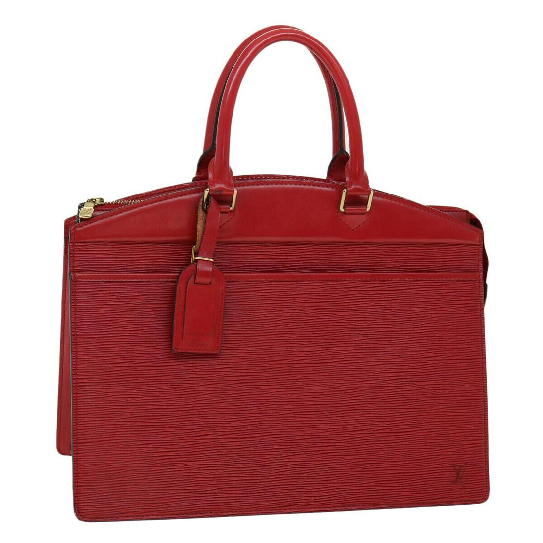 LOUIS VUITTON Epi Riviera Hand Bag Red M48187 LV: LOUIS VUITTON Epi Riviera Hand Bag Red M48187 LV Brand: LOUIS VUITTON Style: Hand Bag Material: Epi Leather Exterior Color: Red Bag Height: 11.0inch(Approx) / 28cm(Approx) Bag Depth: 6.3inch(Approx) /