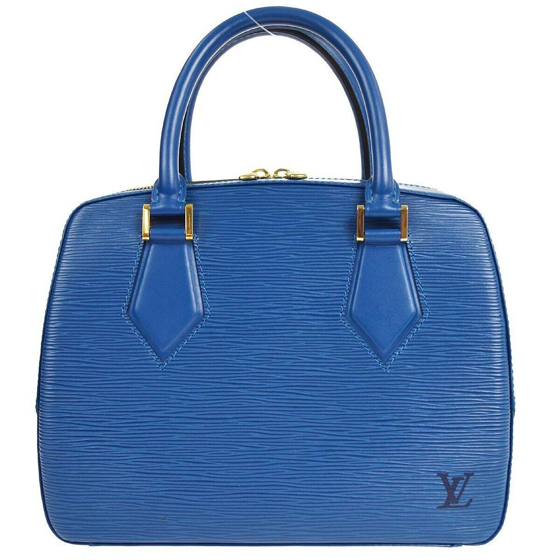 LOUIS VUITTON SABLON HANDBAG PURSE BLUE EPI LEATHER M52045 TH0979: LOUIS VUITTON SABLON HANDBAG PURSE BLUE EPI LEATHER M52045 TH0979 Bag Width: 10 in Pattern: Epi Closure: Zip Bag Height: 8 in Occasion: Casual Size: Medium Handle Style: Double Handles Lining Material