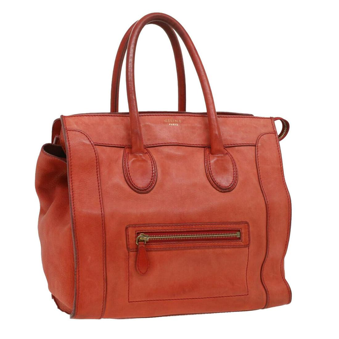 CELINE Luggage Mini Shopper Hand Bag Leather Red: CELINE Luggage Mini Shopper Hand Bag Leather Red Brand: CELINE Style: Hand Bag Material: Leather Exterior Color: Red Bag Height: 11.0inch(Approx) / 28cm(Approx) Bag Depth: 6.7inch(Approx) / 17cm(Appro