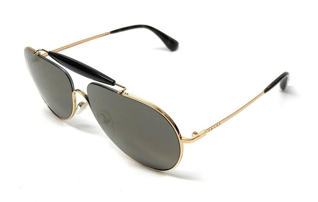 PRADA PR 56SS 5AK4L0 GREY GOLD MIRRORED WOMEN'S AUTHENTIC SUNGLASSES 59 mm: PRADA PR 56SS 5AK4L0 GREY GOLD MIRRORED WOMEN'S AUTHENTIC SUNGLASSES 59 mm Lens Material: Plastic Style: Aviator Temple Length: 140 mm Theme: Metal Type: Sunglasses Features: Lightweight Year Manufact