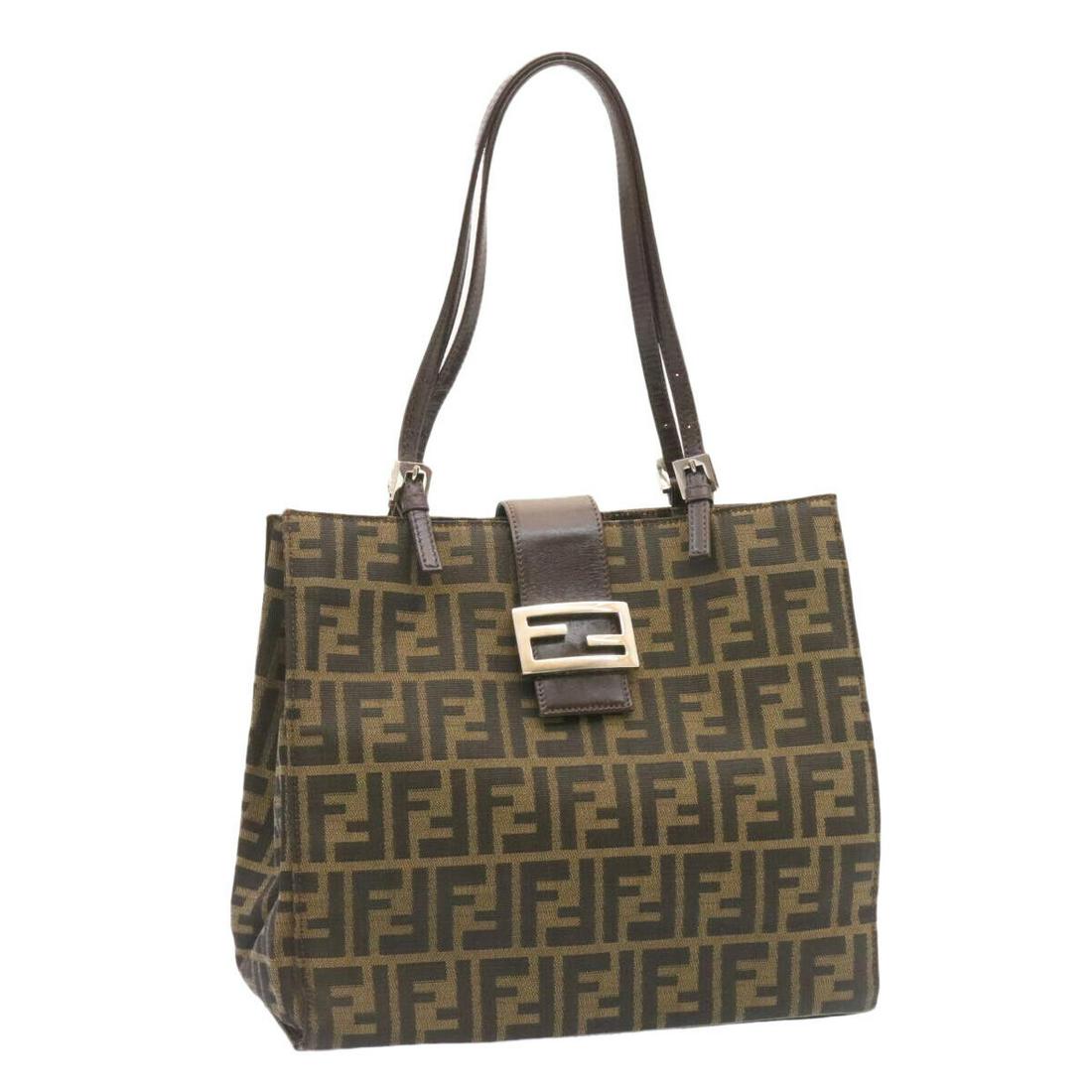 FENDI Zucca Canvas Mamma bucket Shoulder Bag Dark Brown: FENDI Zucca Canvas Mamma bucket Shoulder Bag Dark Brown Brand: FENDI Style: Shoulder Bag Material: Canvas Exterior Color: Dark Brown Bag Height: 10.2inch(Approx) / 26cm(Approx) Bag Depth: 5.1inch(Appr