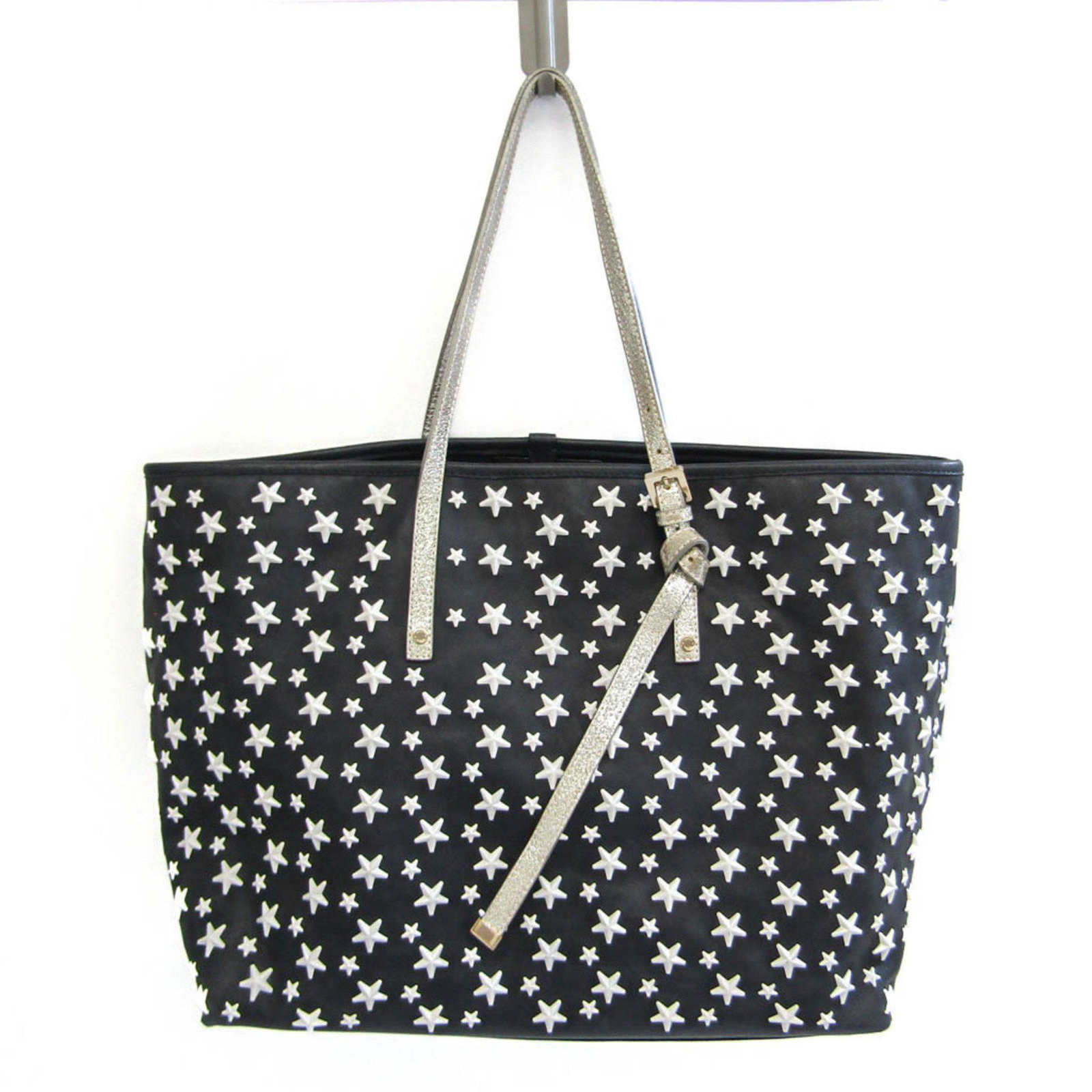Jimmy Choo Star Women Men Leather Studded Tote Bag Dark Navy White: Jimmy Choo Star Women Men Leather Studded Tote Bag Dark Navy White Brand: Jimmy Choo Model: star Country of Origin: Italy Type: Tote bag Material: Leather Leather: Color: Dark navy White Pattern: Stud