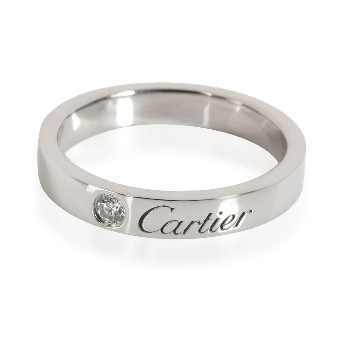 Cartier C de Cartier Diamond Wedding Band in Platinum 0.03 CTW: Cartier C de Cartier Diamond Wedding Band in Platinum 0.03 CTW Shape: Round Side Stone Type: Diamond Side Stone Weight (Cts): 0.03 Metal Purity: 950 With Original Box/Packaging: No With Papers: No Gro