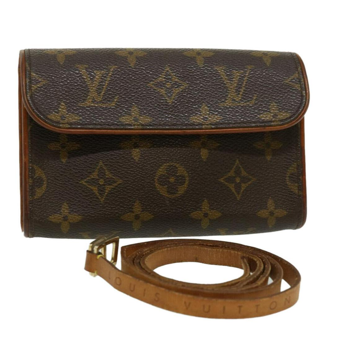 LOUIS VUITTON Monogram Pochette Florentine Waist Bag M51855 LV: LOUIS VUITTON Monogram Pochette Florentine Waist Bag M51855 LV Brand: LOUIS VUITTON Style: Waist Bag Material: Monogram Canvas Exterior Color: Monogram Bag Height: 4.1inch(Approx) / 10.5cm(Approx) Bag