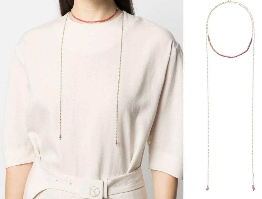 Isabel Marant Cesaria Scarf Necklace Beads Layers Necklace-: Isabel Marant Cesaria Scarf Necklace Beads Layers Necklace- Marque: Isabel Marant Style: Collier Pierre Dominante: Cristal Principaux Metaux: Laiton Theme: Bal de fete de bijoux de luxe Principal Form