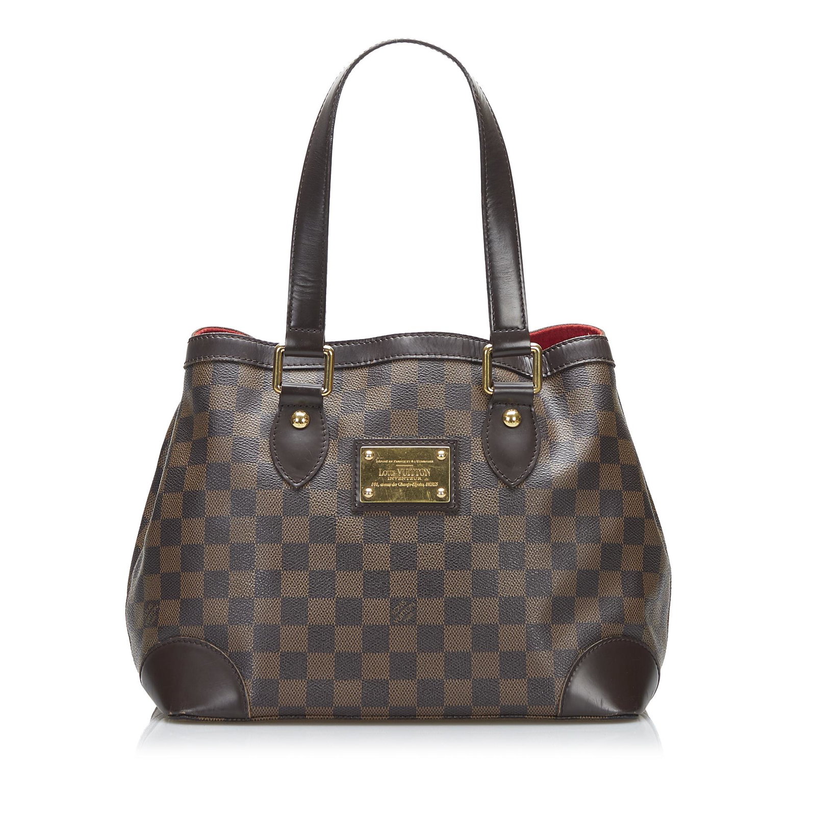 Louis Vuitton Damier Ebene Hampstead PM: Louis Vuitton Damier Ebene Hampstead PM The Hampstead PM features a damier ebene canvas body flat leather handles an open top and interior zip and slip pockets. Brand: Louis Vuitton Model: Damier Eben