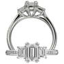 Diamond Emerald Cut 3 Stone Ring In 14k White Gold (1-1/10 Ctw)