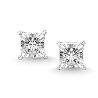 10K White Gold 1/20 Ct.Tw. Diamond Stud Earrings: 10K White Gold 1/20 Ct.Tw. Diamond Stud Earrings 10K White Gold 1/20 ct Square share round diamond stud with push back Metal: 10k White Gold Stone Count: 1.0 Stone Shape: Round Stone Type: Diamond Sto
