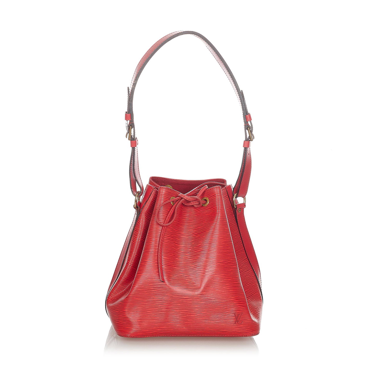 Louis Vuitton Epi Petit Noe: Louis Vuitton Epi Petit Noe The Petit Noe features Epi leather an adjustable flat strap an open top with a drawstring closure and Alcantara lining. Brand: Louis Vuitton Model: Epi Petit Noe Origin: Fr