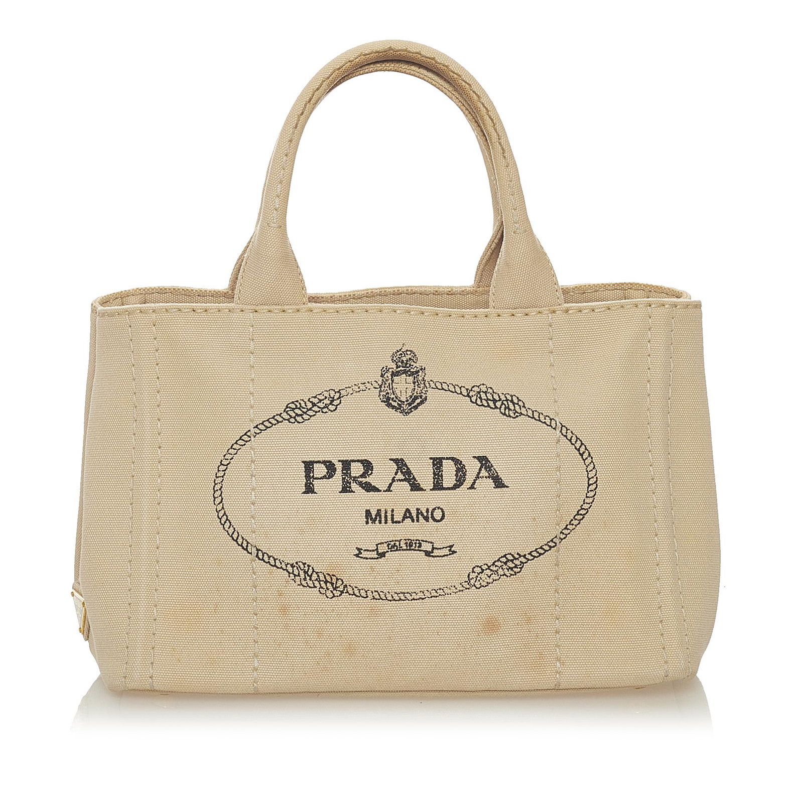 Prada Canapa Logo Canvas Satchel: Prada Canapa Logo Canvas Satchel This satchel features a canvas body flat top handles a detachable flat strap an open top and interior zip and slip pockets. Brand: Prada Model: Canapa Logo Canvas Satc