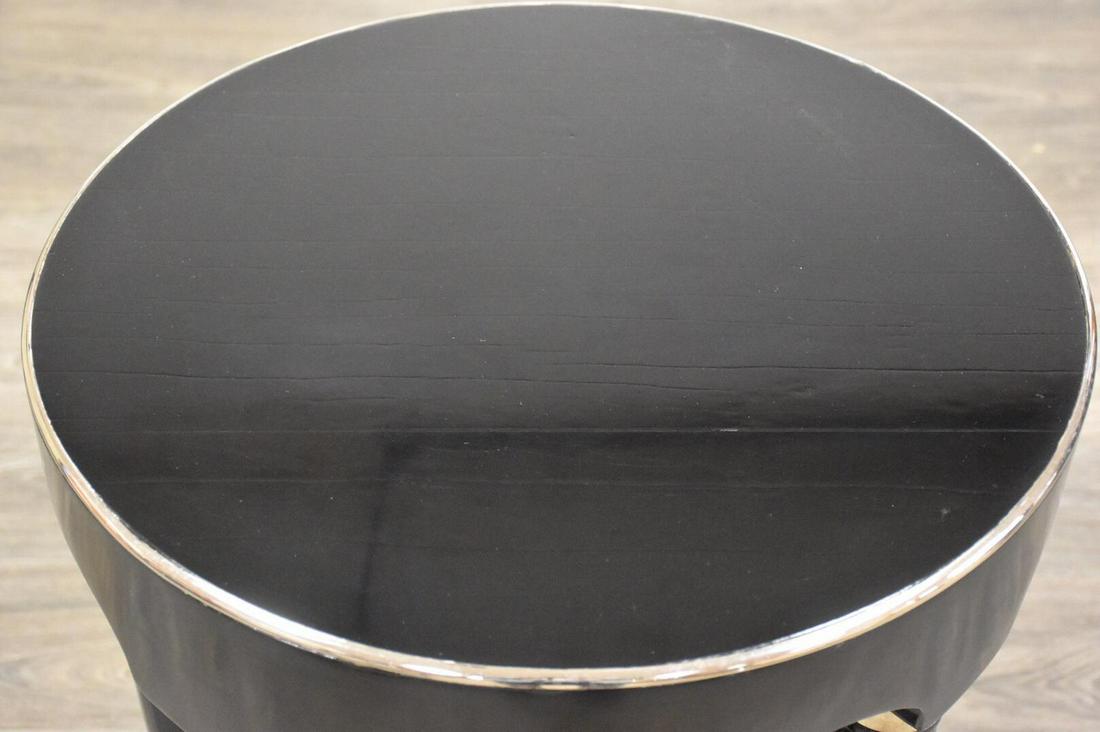 Adolf Loos for f.o. Schmidt Modern Table Mid Century Modern: Adolf Loos for f.o. Schmidt Modern Table Mid Century Modern An eight columned early example occasional table of avant-garde architect Adolf Loos in a rich black shellac finish. Beautiful contrasting p