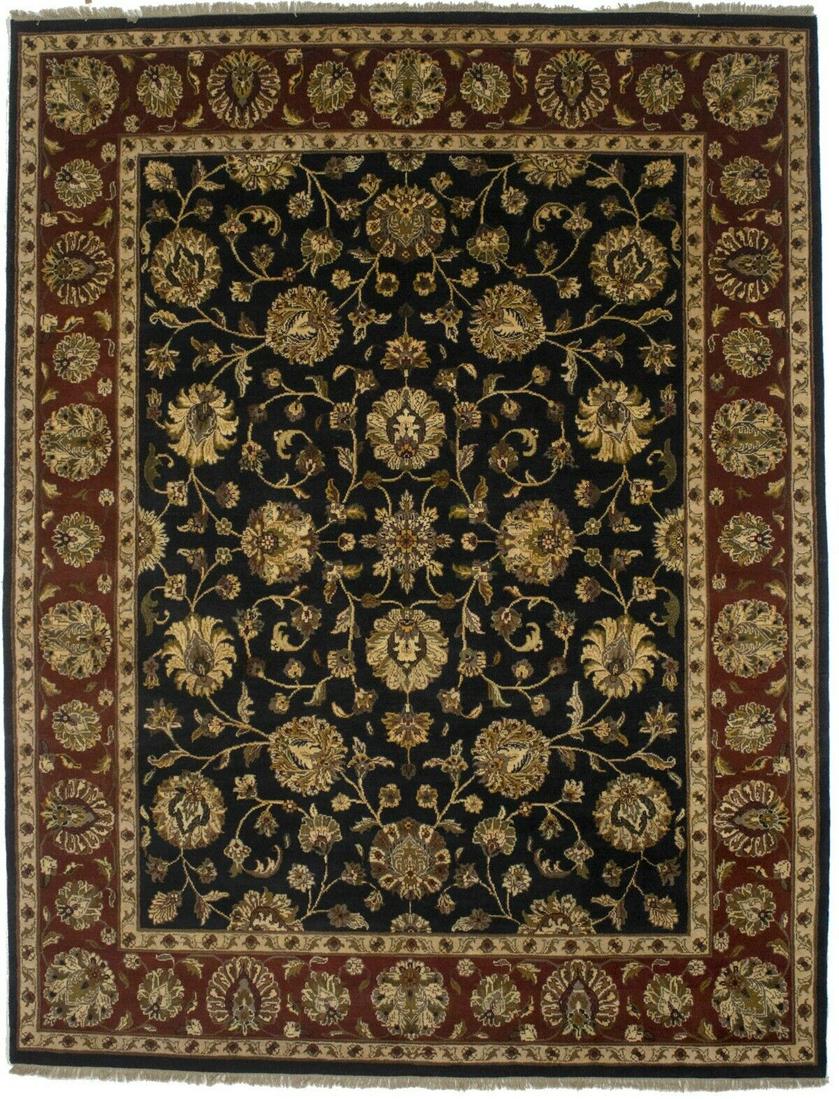 Thick Pile Floral Agra Jaipur 8X10 Hand-Knotted Oriental Rug Home Decor Carpet: Thick Pile Floral Agra Jaipur 8X10 Hand-Knotted Oriental Rug Home Decor Carpet Type: Area Rug "Size: 710 X 102 Ft" Color: Charcoal Production Technique: Knotted Material: Wool Item Width: 94 Original/