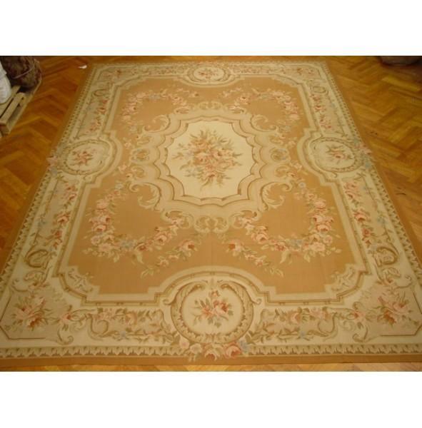 10' x 14' Brown Beige Aubusson Rug: 10' x 14' Brown Beige Aubusson Rug Size in Feet: Width: 10 x Length: 14 Size in Inches: Width: 120 in x Length: 168 in Rug Type: Area Rug Colors: Brown Beige Weave: Hand-knotted Pattern: Aubusson Orig