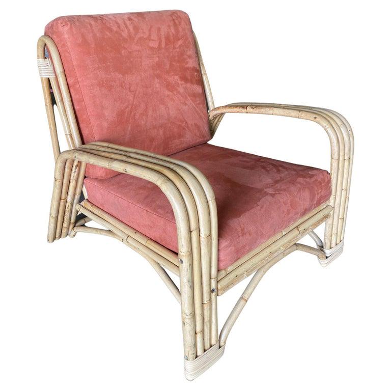 Restored Vintage Four-Strand Staple Arm Rattan Lounge Chair Pair by Paul Laszlo: Restored Vintage Four-Strand Staple Arm Rattan Lounge Chair Pair by Paul Laszlo Creator:: Paul Laszlo (Designer) Dimensions:: Height: 31 in (78.74 cm) Dimensions:: Width: 30 in (76.2 cm) Dimensions::