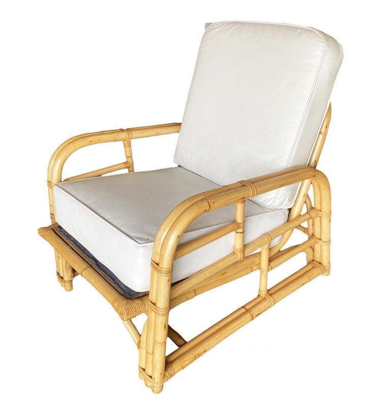 Restored Paul Lazslo Rattan Two Strand Lounge Chair Pair: Restored Paul Lazslo Rattan Two Strand Lounge Chair Pair Creator:: Paul Laszlo (Designer) Dimensions:: Height: 27 in (68.58 cm) Dimensions:: Width: 26 in (66.04 cm) Dimensions:: Depth: 32 in (81.28 cm