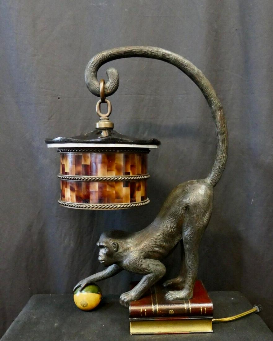 Wonderful Monkey Themed Table Lamp: Wonderful Monkey Themed Table Lamp Cord Color: Multicolor Size: 0.6 m Number Of Lights: 1 Type: Table Lamp Vintage: Yes Brand: Unbranded Time Period Manufactured: 1960-1969 Material: Metal Original/Re