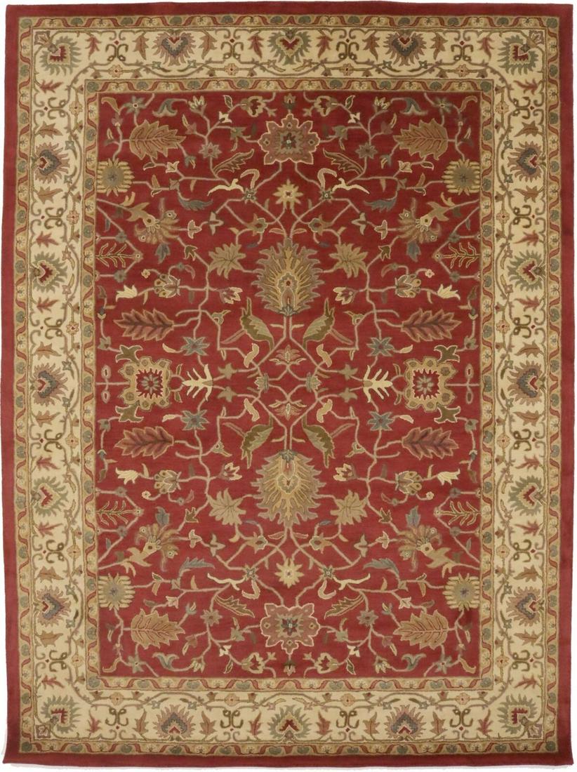Hand-Tufted Red Floral Classic 10X13 Rare Modern Oriental Rug Wool Plush Carpet: Hand-Tufted Red Floral Classic 10X13 Rare Modern Oriental Rug Wool Plush Carpet Type: Area Rug Size: 13'0" X 9'7" Ft Style: Traditional Classic Rug Regional Design: Oriental rug Color: Red Material: W