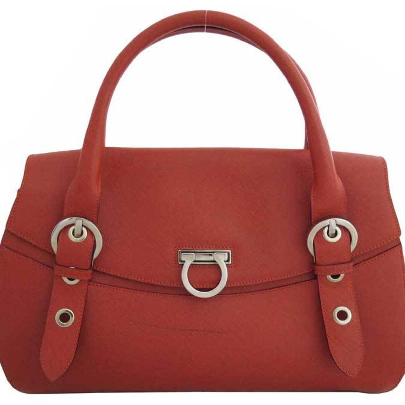 Salvatore Ferragamo Bag Gancio Dark Orange Leather Handbag Shoulder Ladies: Salvatore Ferragamo Bag Gancio Dark Orange Leather Handbag Shoulder Ladies Brand: Salvatore Ferragamo Line: Gancini Country of Origin: Italy Type: Handbag Shoulder bag Material: Leather Leather: Color