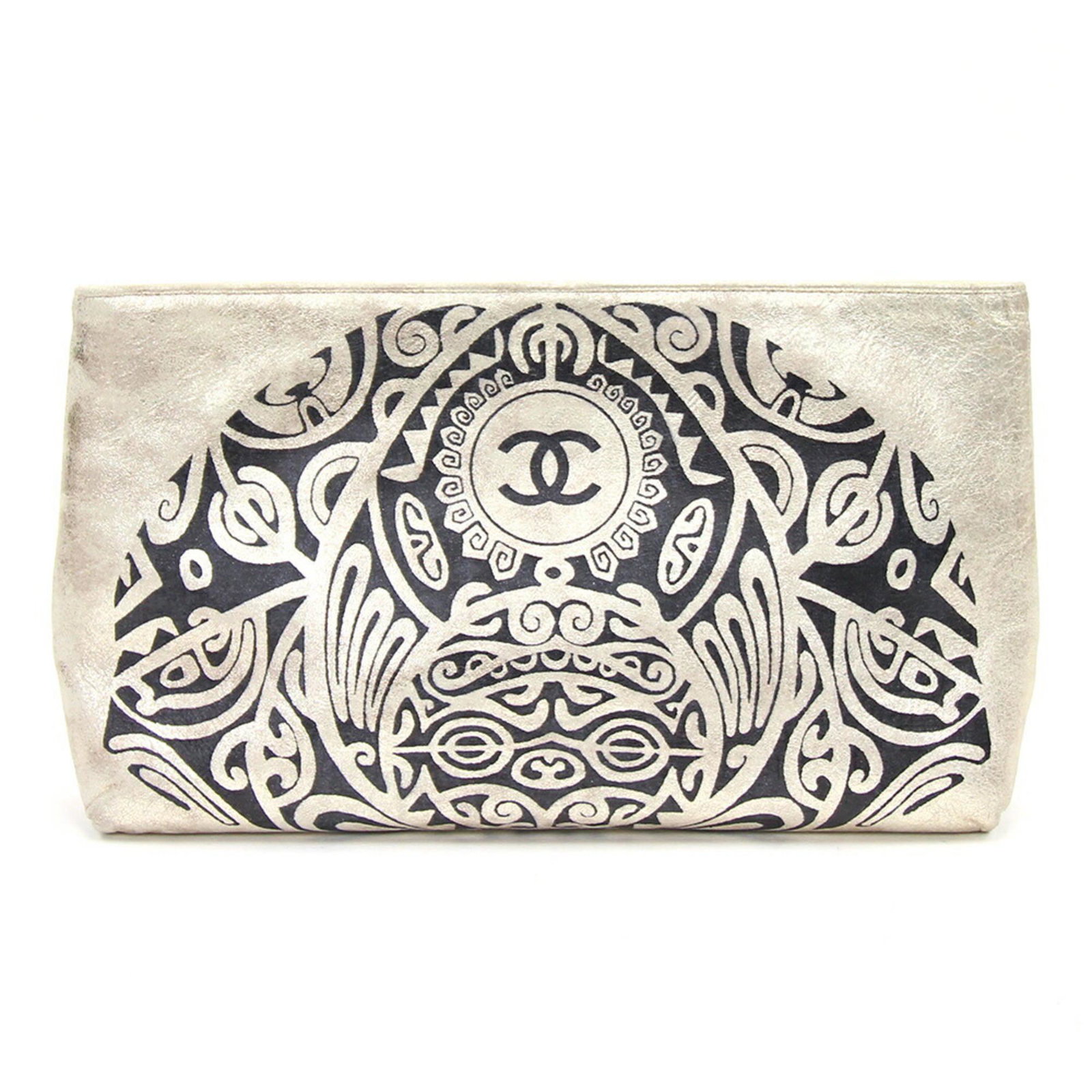 Chanel Clutch Bag Gold Black Leather Women's Cocomark Champagne CHANEL: Chanel Clutch Bag Gold Black Leather Women's Cocomark Champagne CHANEL Brand: Chanel Type: Clutch bag Material: Leather Leather: Color: Black Champagne gold Gender: Women Size (HxWxD): 15cm x 25cm x 4