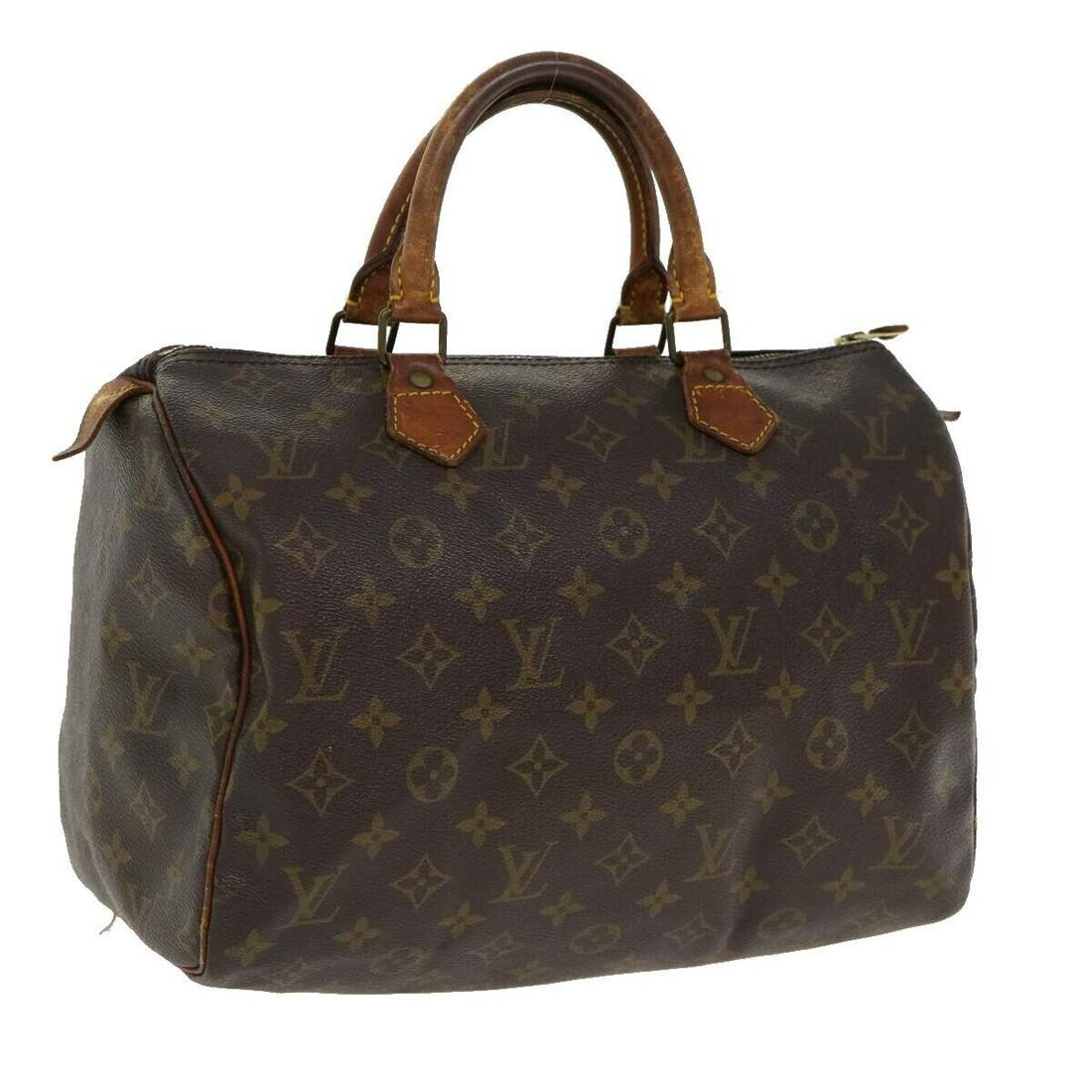 LOUIS VUITTON Monogram Speedy 30 Hand Bag M41526 LV: LOUIS VUITTON Monogram Speedy 30 Hand Bag M41526 LV Brand: LOUIS VUITTON Style: Hand Bag Material: Monogram Canvas Exterior Color: Monogram Bag Height: 8.3inch(Approx) / 21cm(Approx) Bag Depth: 6.7inc
