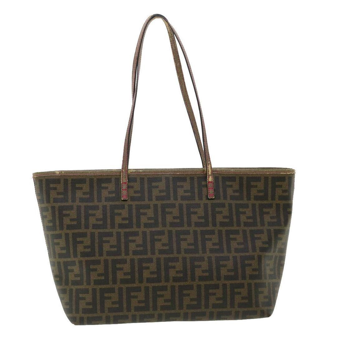 FENDI Zucca Canvas Tote Bag Brown Black: FENDI Zucca Canvas Tote Bag Brown Black Brand: FENDI Style: Tote Bag Material: Zucca Canvas Exterior Color: Brown / Black Bag Height: 9.4inch(Approx) / 24cm(Approx) Bag Depth: 5.5inch(Approx) / 14cm(A