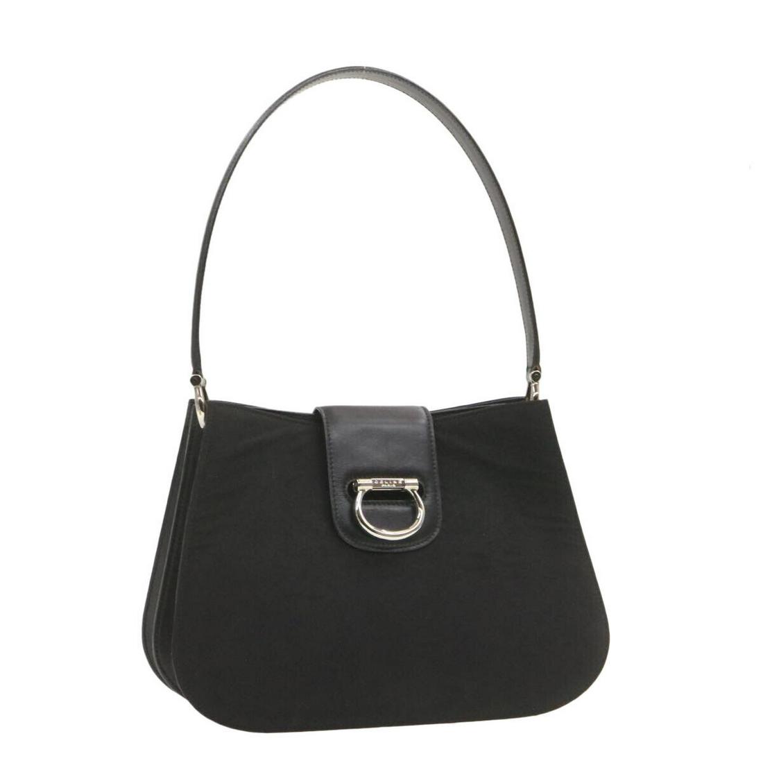 CELINE Nylon Shoulder Bag Black: CELINE Nylon Shoulder Bag Black Brand: CELINE Style: Shoulder Bag Exterior Material: Nylon Exterior Color: Black Bag Height: 7.9inch(Approx) / 20cm(Approx) Bag Depth: 4.7inch(Approx) / 12cm(Approx) Ba