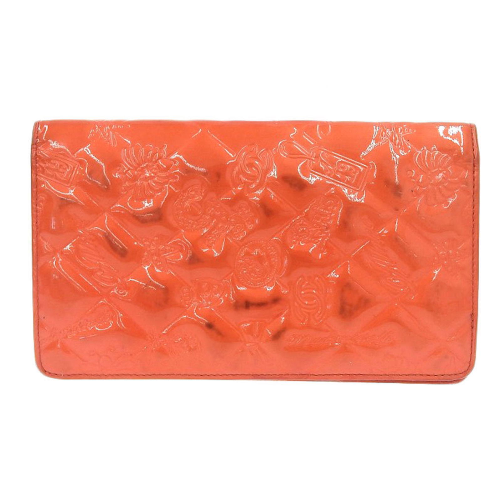 Chanel CHANEL icon here mark bi-fold long wallet with orange seal 11 series A37151: Chanel CHANEL icon here mark bi-fold long wallet with orange seal 11 series A37151 Brand: Chanel Type: Long wallet (bi-fold) Gender: Women Color: Orange Size (HxWxD): 10.5cm x 18cm x 2cm / 4.13 x 7.08