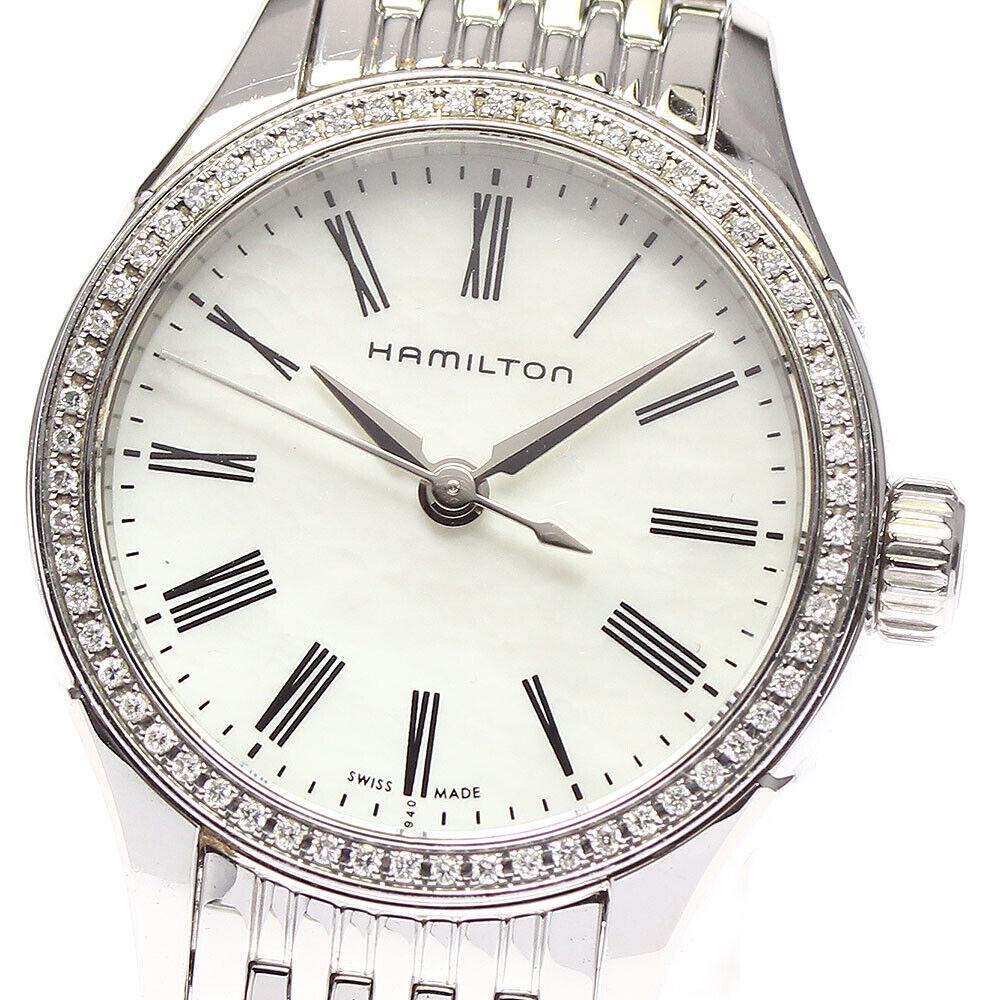 HAMILTON Diamond Bezel H392110 White Stainless Steel Quartz Ladies 718860: HAMILTON Diamond Bezel H392110 White Stainless Steel Quartz Ladies 718860 Brand: HAMILTON Type: wristwatch Pre-Owned The BIDHAUS Guarantee: All items in this auction are guaranteed to be 100% authenti