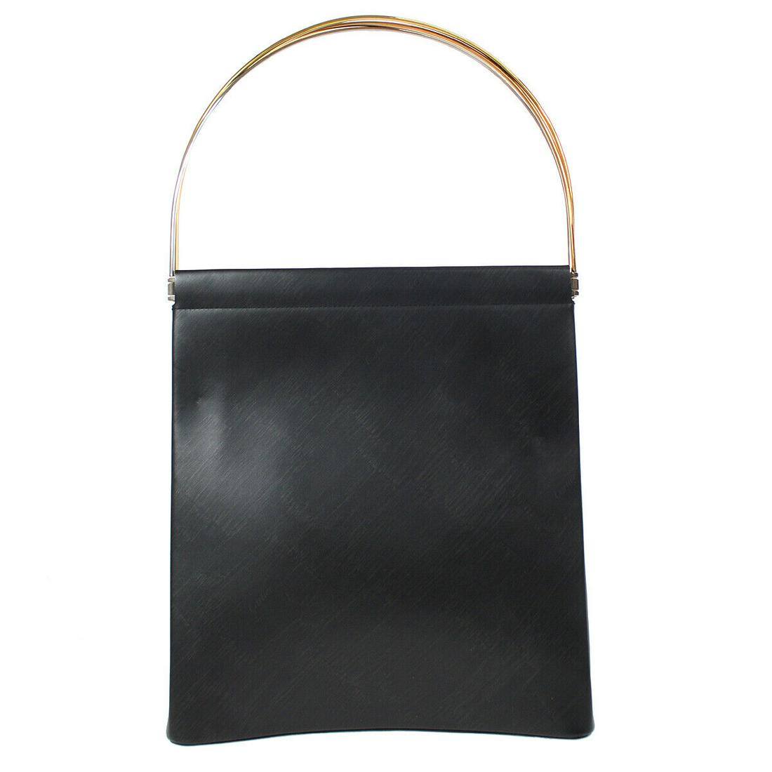 Cartier Trinity Hand Bag EKFF Purse Black Leather France Vintage: Cartier Trinity Hand Bag EKFF Purse Black Leather France Vintage Size: Medium Model: Trinity Style: Hand Bag Handle Style: Top Handle Bag Height: 11.0 Product Line: Cartier Trinity Exterior Material: 