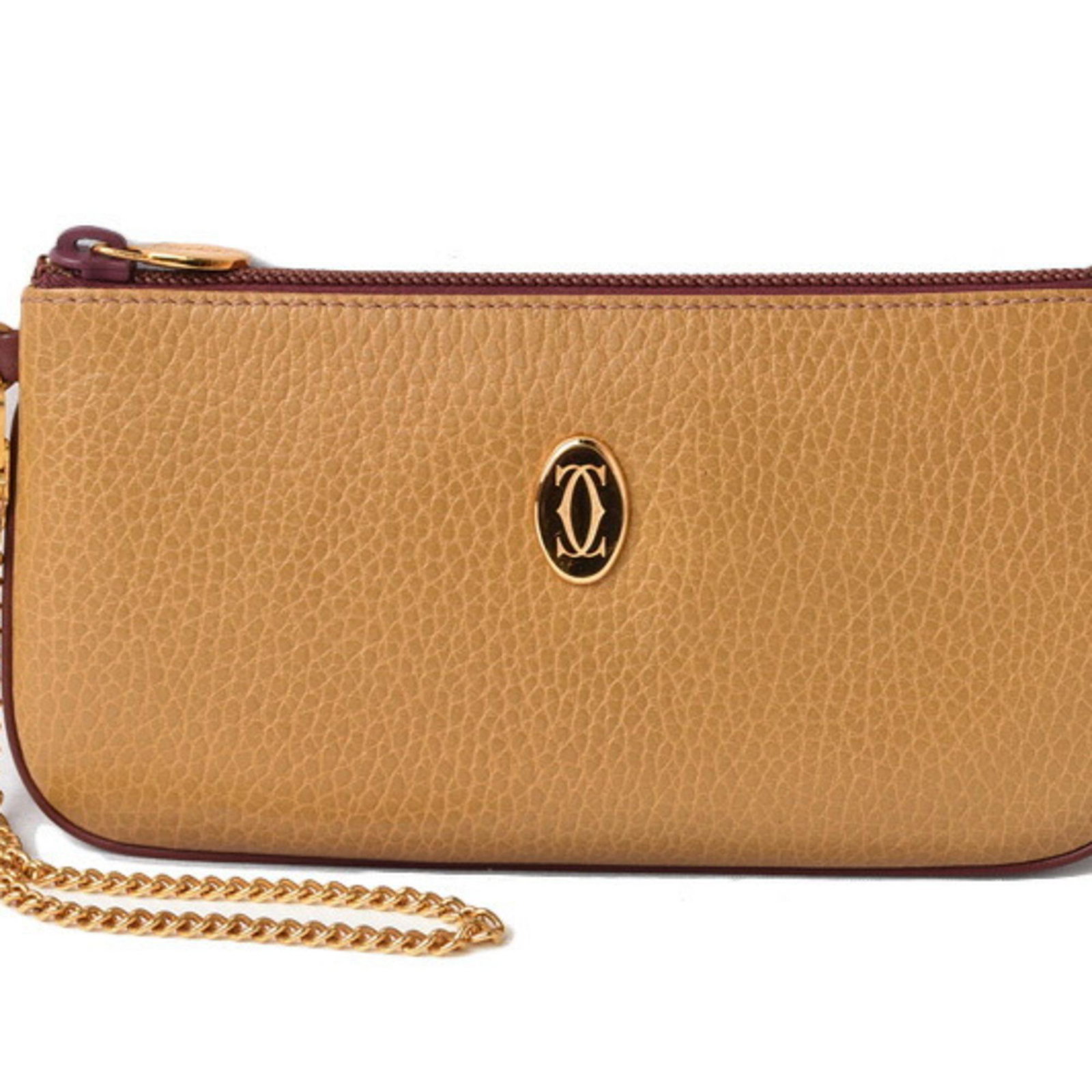 Cartier Pouch Mini Wallet Coin Case Card Leather Light Brown Bordeaux: Cartier Pouch Mini Wallet Coin Case Card Leather Light Brown Bordeaux Brand: Cartier Model: m2209-57-ca Type: Coin purse/coin case Gender: Women Material: Leather Leather: Color: Bordeaux Light brown 