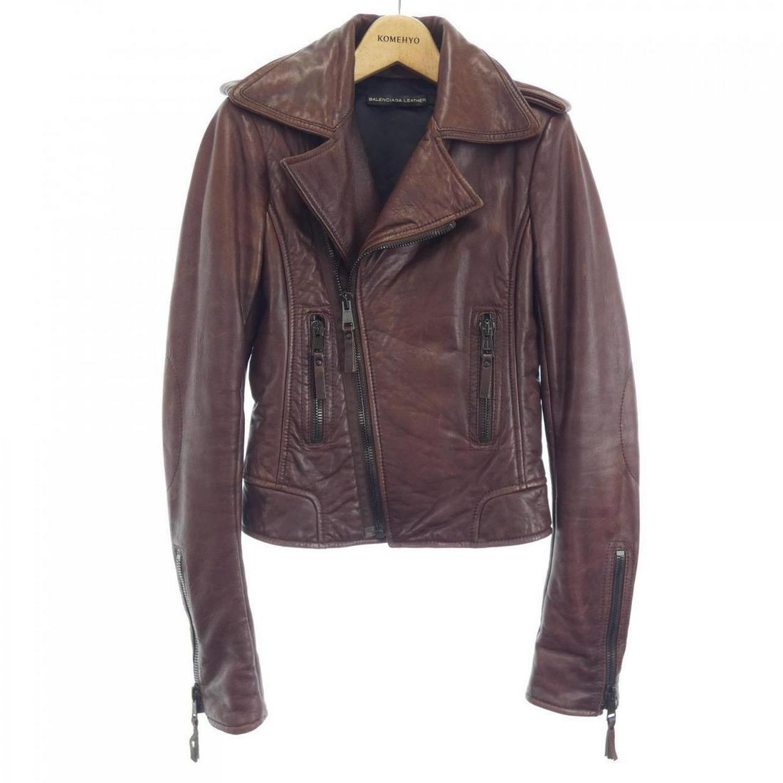 BALENCIAGA Leather jacket: BALENCIAGA Leather jacket Style: LEATHER JACKET Color: Brown "Gender: Ladies " Size: 36 Size Type: Regular Type: LEATHER JACKET B: Reasonable Wear and Tear The BIDHAUS Guarantee: All items in this auc