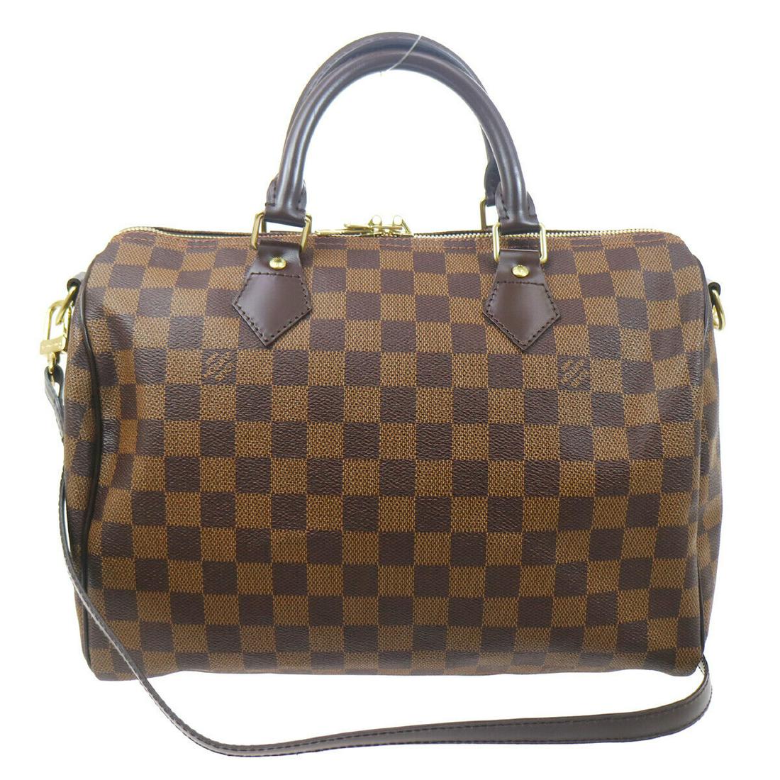 LOUIS VUITTON SPEEDY 30 BANDOULIERE 2WAY HAND BAG PURSE DU2132 N41367: LOUIS VUITTON SPEEDY 30 BANDOULIERE 2WAY HAND BAG PURSE DU2132 N41367 Size: Large Accents: Logo Model: Louis Vuitton Speedy 30 Style: Handbag Bag Height: 8.7 Exterior Color: Ebene Product Line: Louis 