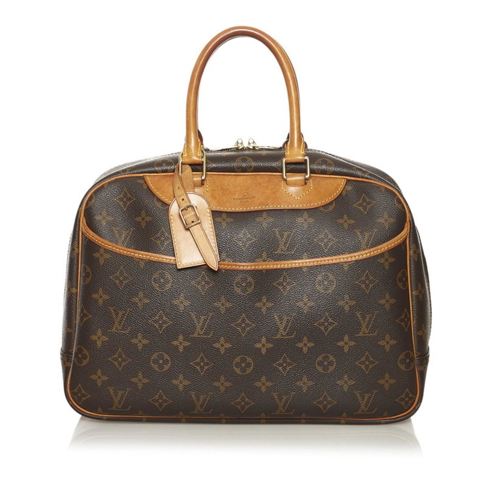 Louis Vuitton Monogram Deauville Handbag M47270 Brown PVC Leather Ladies LOUIS VUITTON: Louis Vuitton Monogram Deauville Handbag M47270 Brown PVC Leather Ladies LOUIS VUITTON Brand: Louis Vuitton Line: Monogram Type: Handbag Material: PVC Leather PVC: Leather: Color: Brown Closure: Zippe