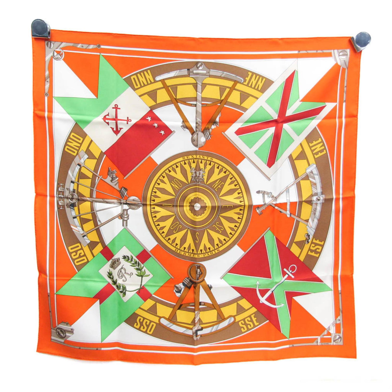 Hermes Kare 90 SEXTANTS Women's Silk Scarf Multi-color Orange: Hermes Kare 90 SEXTANTS Women's Silk Scarf Multi-color Orange Brand: Hermes Model: Kare 90 SEXTANTS Country of Origin: France Type: Scarf Gender: Women Color: Multi-color Orange Shape: Square Material