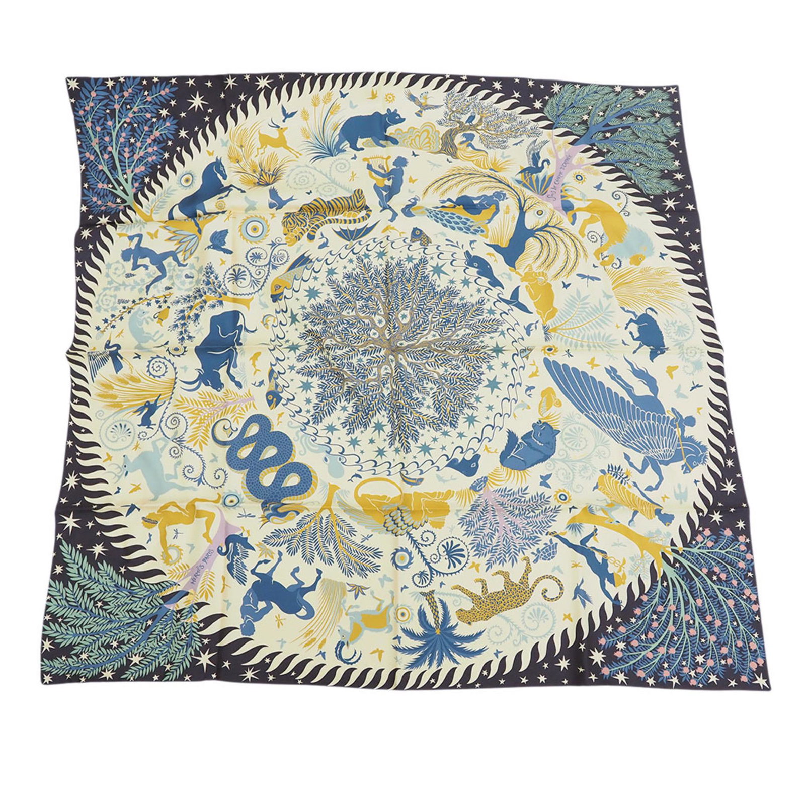 Hermes HERMES Carre Double Face 90 Invited by the charm of Orpheus Marine Claim Scarf Muffler: Hermes HERMES Carre Double Face 90 Invited by the charm of Orpheus Marine Claim Scarf Muffler H903702S Reversible Ladies Brand: Hermes Country of Origin: France Type: Scarf Gender: Men Women Material: