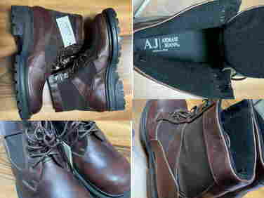 Vintage Armani Jeans Mountain Trekking Effect Winter Boots Shoes New 41- (1 of 12)
