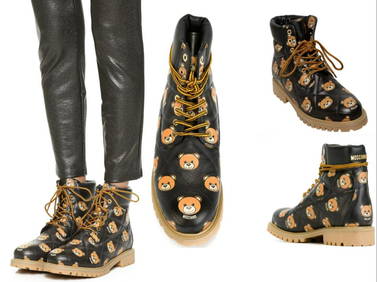 Moschino Bear Quilted Fighting Ankle Hiking Boots Shoes- (1 of 12)