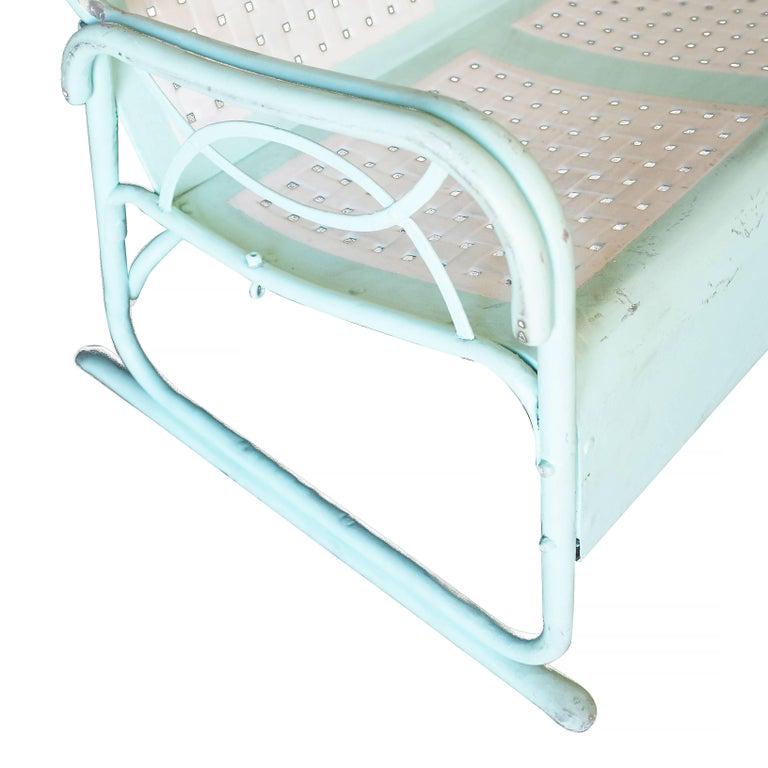 Midcentury Woodard Style Three Person Steel Garden Lounge: Midcentury Woodard Style Three Person Steel Garden Lounge Dimensions:: Height: 31 in (78.74 cm) Dimensions:: Width: 58 in (147.32 cm) Dimensions:: Depth: 29 in (73.66 cm) Dimensions:: Seat Height: 16.