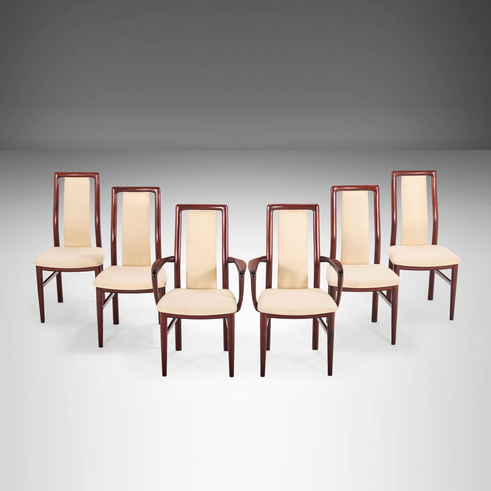 Set of Six (6) Rare Dining Chairs in Solid Mahogany by Schou Andersen Mbelfabrik Denmark c. 1970's: Set of Six (6) Rare Dining Chairs in Solid Mahogany by Schou Andersen Mobelfabrik Denmark c. 1970's Set of Six (6) Rare Dining Chairs in Solid Mahogany by Schou Andersen Mobelfabrik Denmark c. 1970's