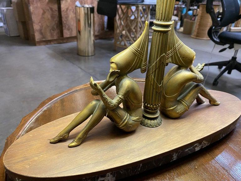 Large Art Deco Gerdago Pixie Girl Harlequin Figurine Table Lamp by JB Hirsch: Large Art Deco Gerdago Pixie Girl Harlequin Figurine Table Lamp by JB Hirsch Dimensions:: Height: 20 in (50.8 cm) Dimensions:: Width: 24 in (60.96 cm) Dimensions:: Depth: 4 in (10.16 cm) Materials and