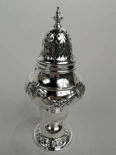 George V Sugar Shaker Antique Edwardian Georgian Caster English Sterling Silver: George V Sugar Shaker Antique Edwardian Georgian Caster English Sterling Silver Style: Georgian Age: 1900-1940 Material: Silver Pattern: Georgian Region: United Kingdom Type: Sugar Shaker Brand: Harri
