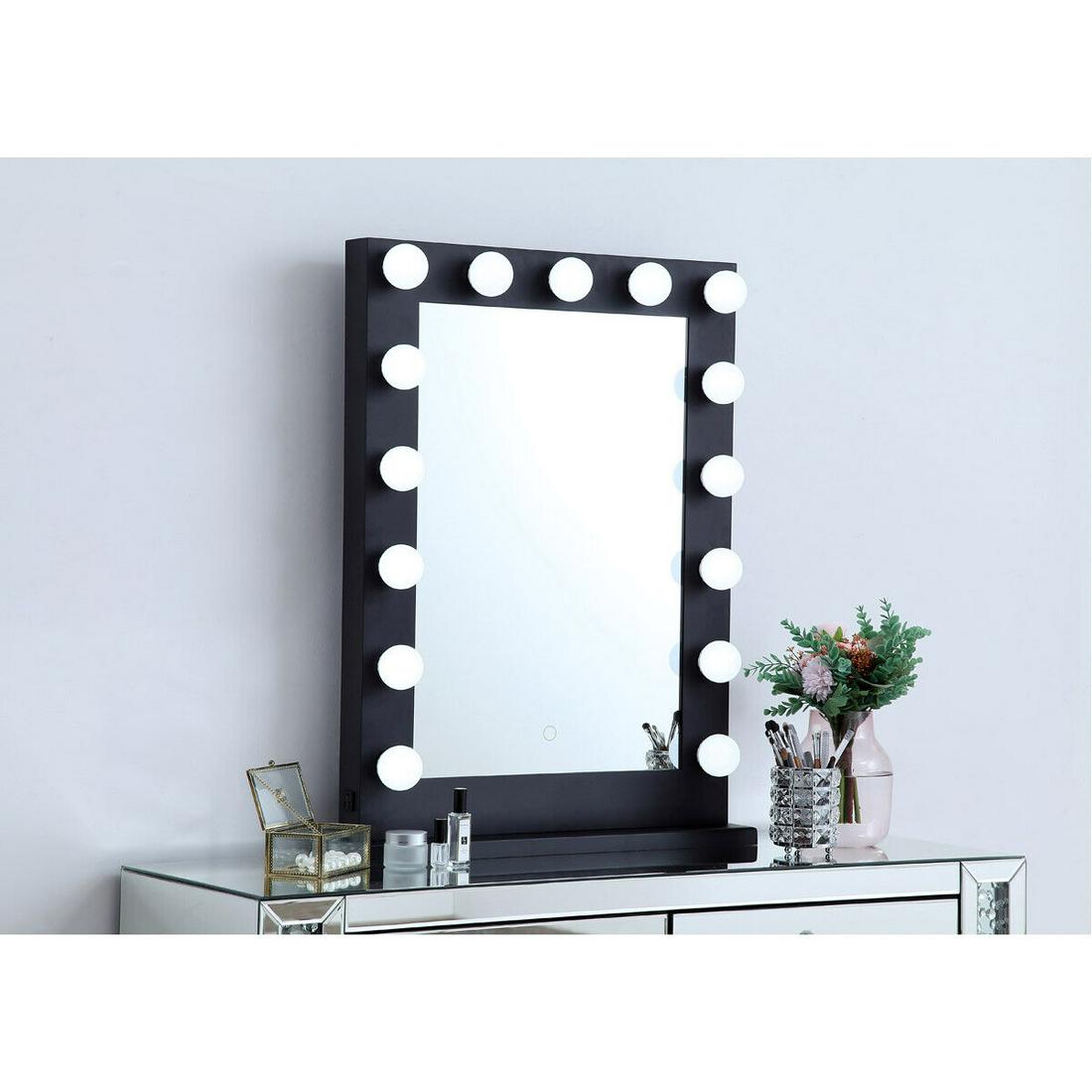 LED MAKEUP LIGHTED VANITY TABLE TOP OR WALL HOLLYWOOD MIRROR DIMMABLE LIGHTS 32": LED MAKEUP LIGHTED VANITY TABLE TOP OR WALL HOLLYWOOD MIRROR DIMMABLE LIGHTS 32" Shape: Rectangle Item Height: 32" Item Width: 24 in Type: Tabletop Mirror Features: LED Light Lighted Portable Color: B