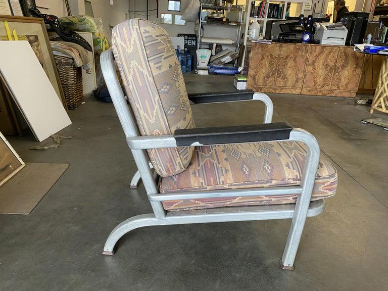 Art Deco Machine Age Aluminum Tublar Lounge Chair: Art Deco Machine Age Aluminum Tublar Lounge Chair Dimensions:: Height: 30 in (76.2 cm) Dimensions:: Width: 27 in (68.58 cm) Dimensions:: Depth: 33 in (83.82 cm) Dimensions:: Seat Height: 17.5 in (44.4