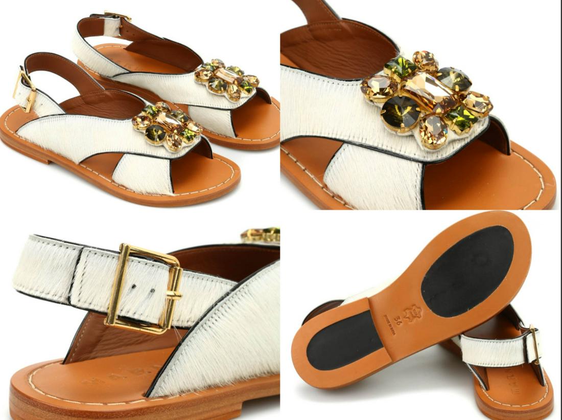Marni Leather Cow Fringe Hair Jeweler Sandals Pump - Sandal Shoes-: Marni Leather Cow Fringe Hair Jeweler Sandals Pump - Sandal Shoes- Accents: Anatomique Assise Du Pied Escarpin-sandale Sandales Anatomiques Style: Escarpin-sandale Hauteur Du Talon: Plat (moins de 2 5